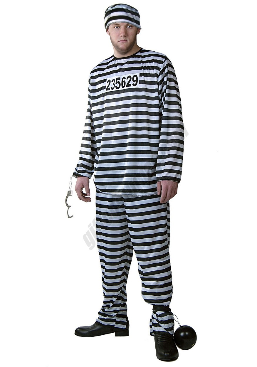 Plus Size Men's Prisoner Costume - -3