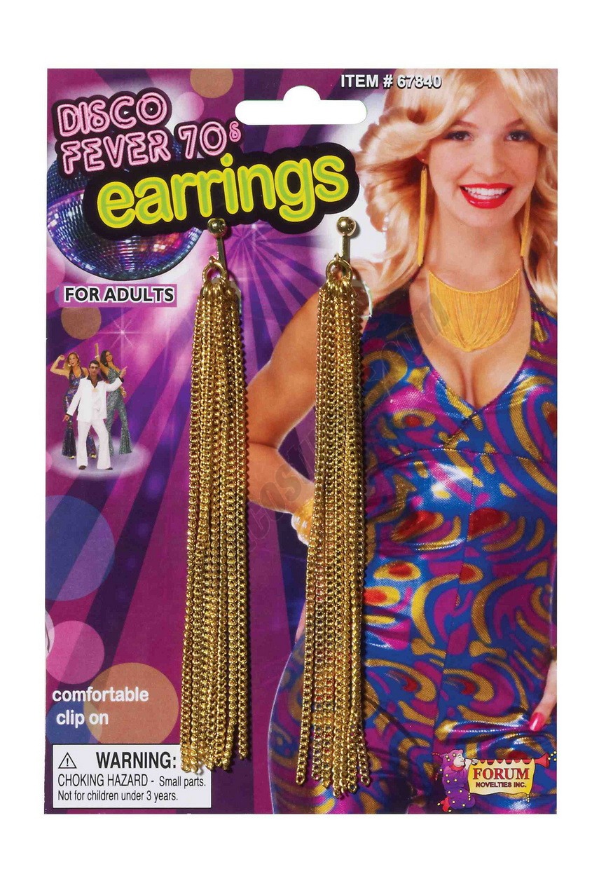 Gold Chain Disco Earrings Promotions - -0