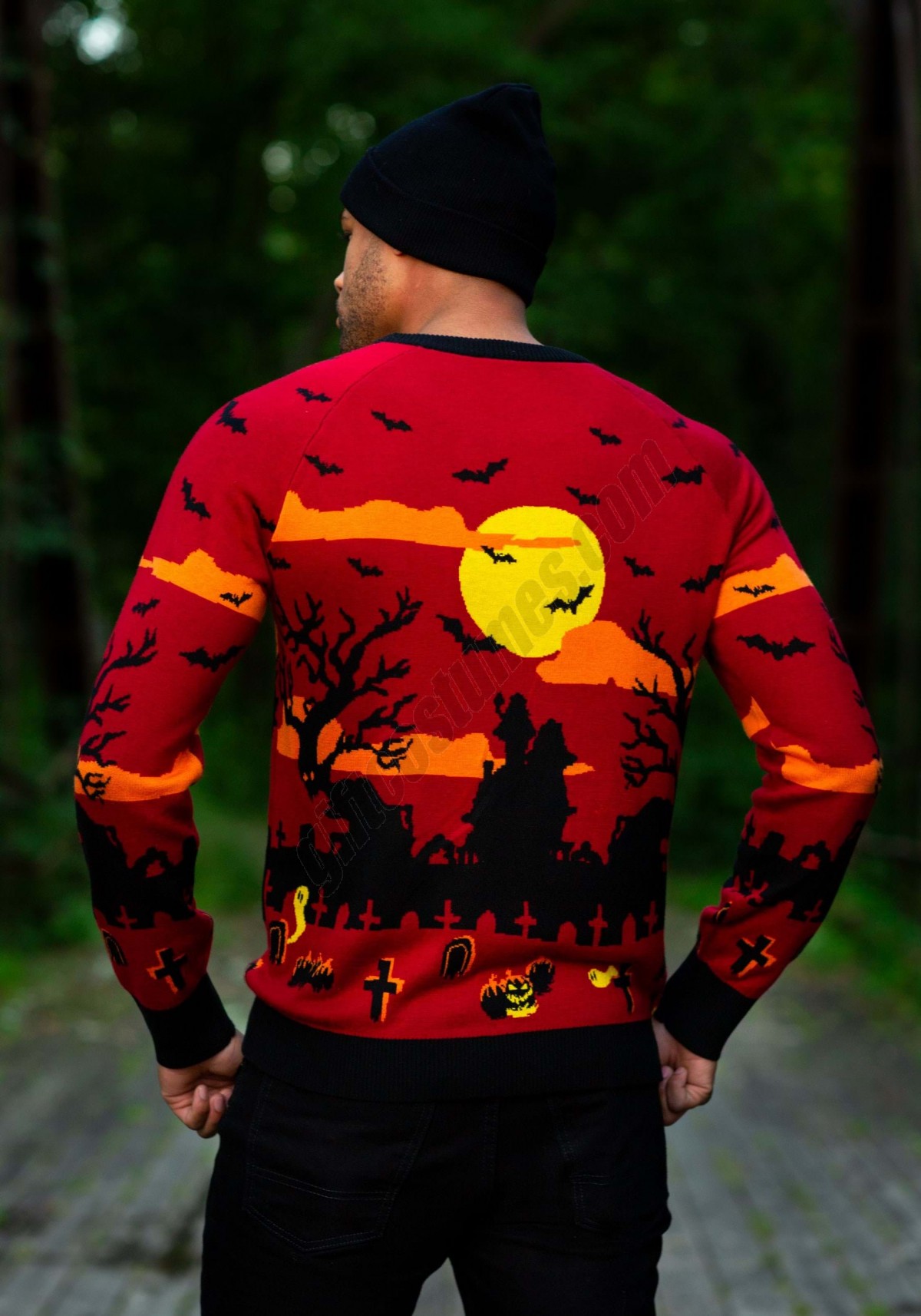 Haunted House Adult Halloween Sweater Promotions - -3