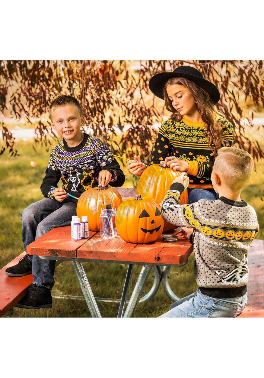 Ripped Open Skeleton Kid's Halloween Sweater Promotions - -5