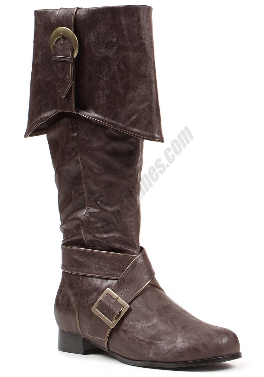 Mens Brown Buckle Pirate Boots Promotions - -0