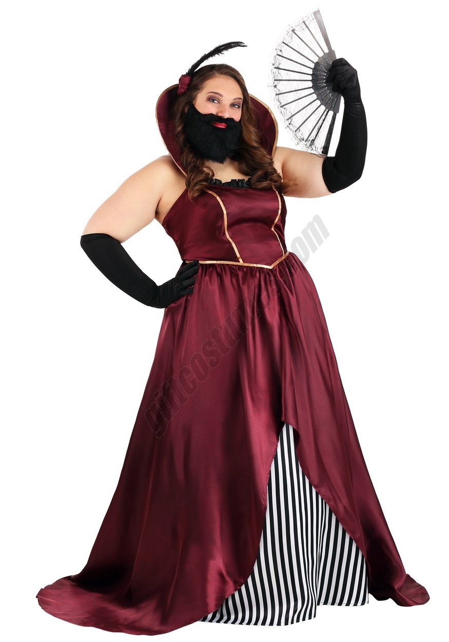 Plus Size Women's Bearded Lady Circus Costume Promotions - -0