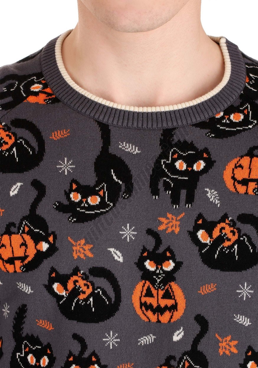 Adult Quirky Kitty Halloween Sweater Promotions - -5