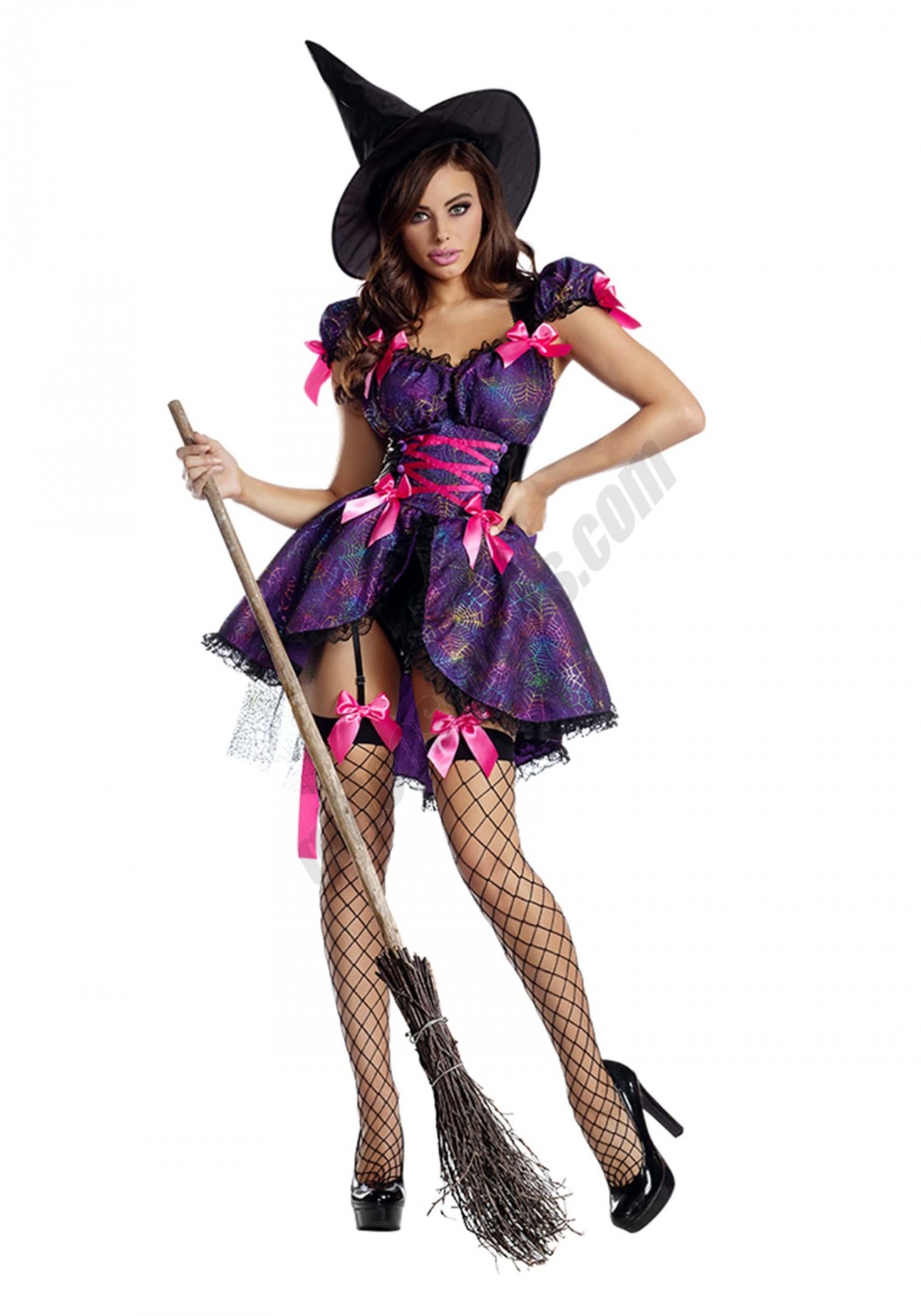 Purple Web Witch Costume for Women - -0