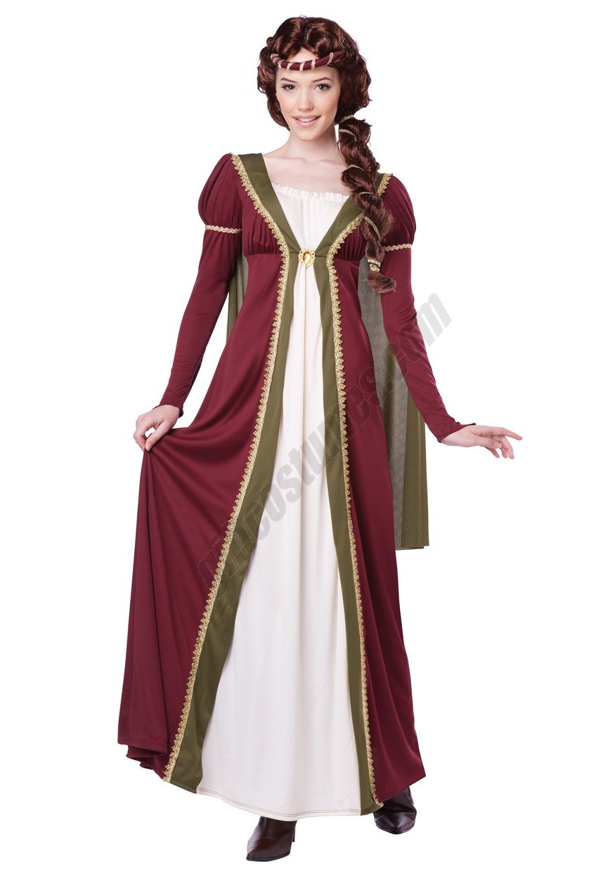 Womens Medieval Maiden Costume - -0