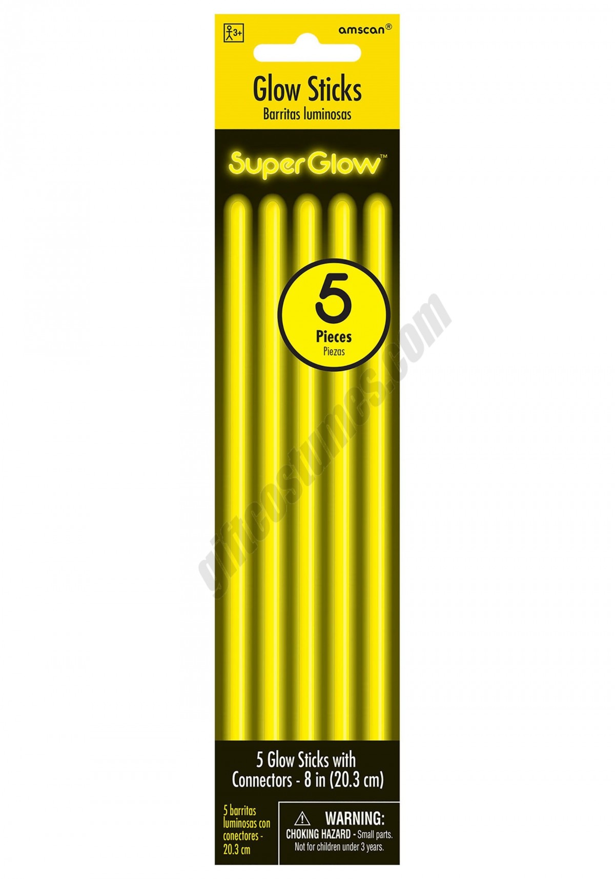 Yellow 8 inch Glowsticks -  Pack of 5 Promotions - -0