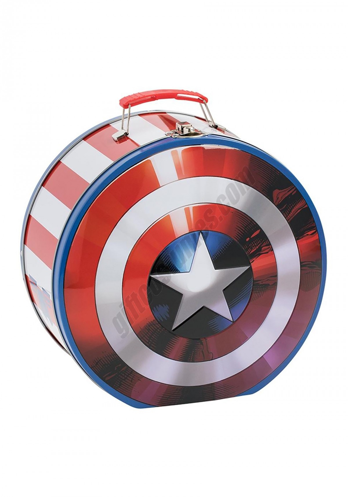 Marvels Captain America Shield Shaped Tin Tote Promotions - -1