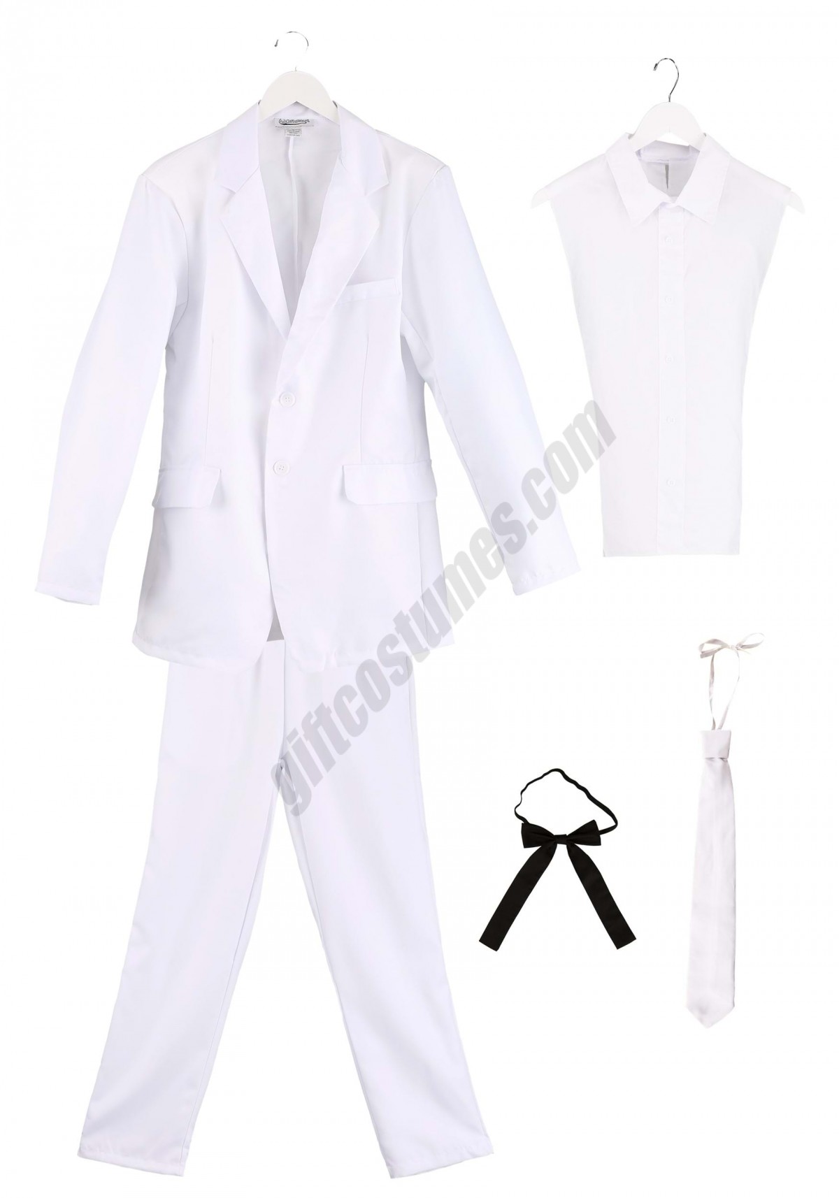 Men's White Suit Costume - -7