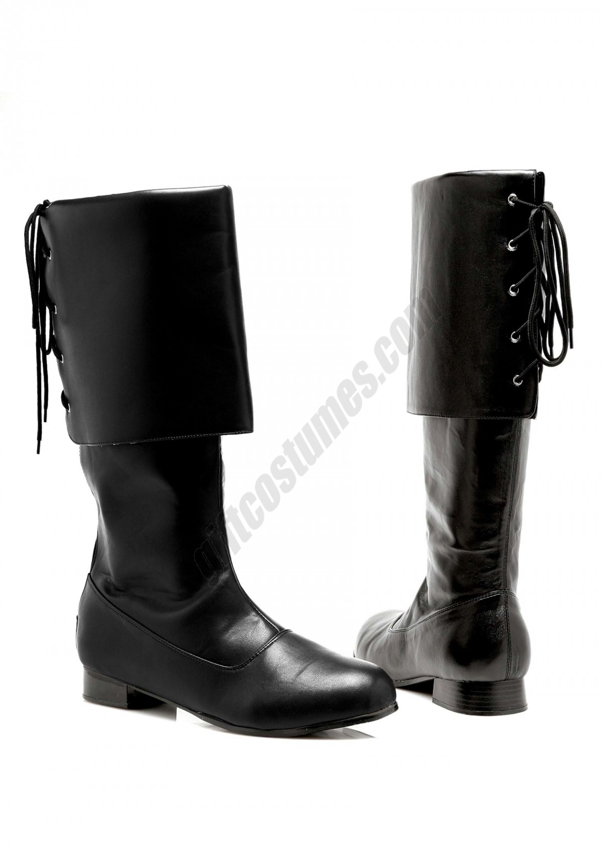 Black Pirate Buckle Boot for Men Promotions - -0