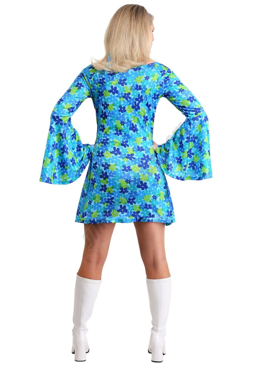 Women's Wild Flower 70's Disco Dress Costume - -1