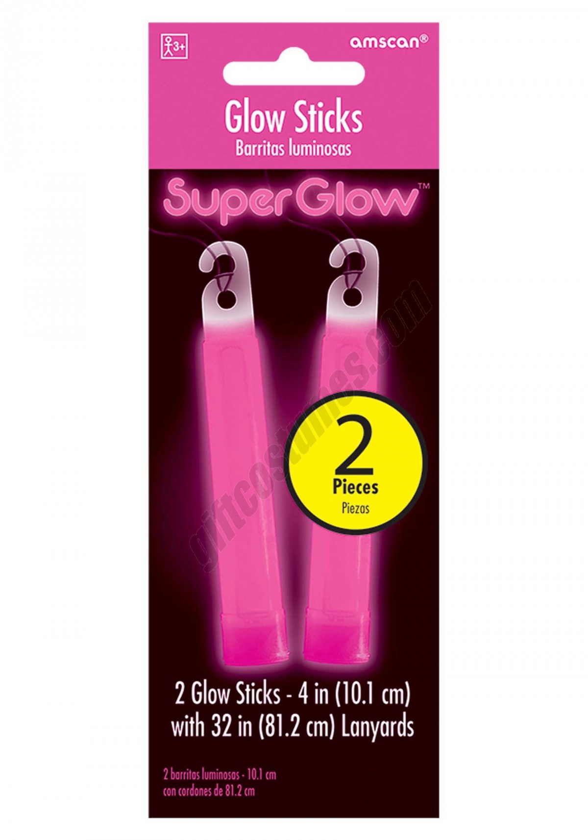 4" Pink Glow Sticks- Pack of 2 Promotions - -0