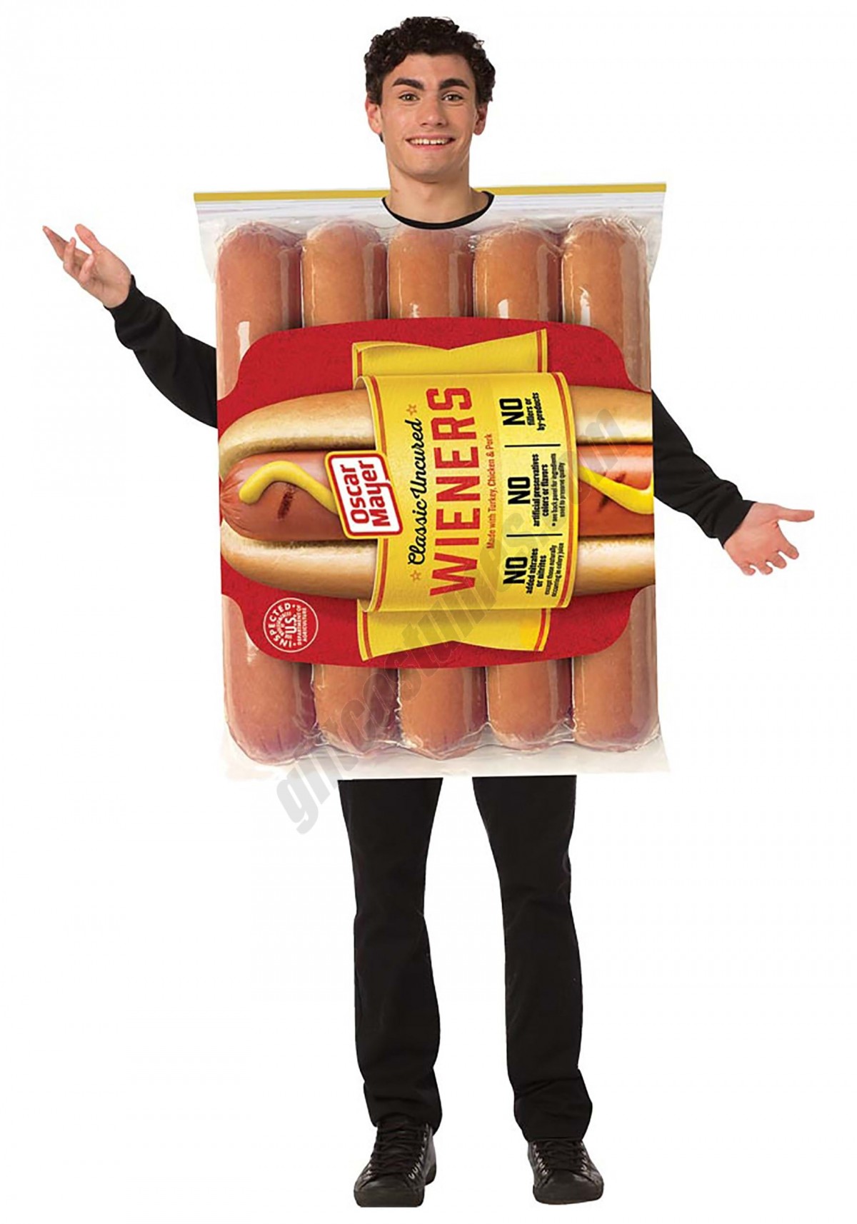 Oscar Mayer Hot Dog Package Adult Costume - Men's - -0