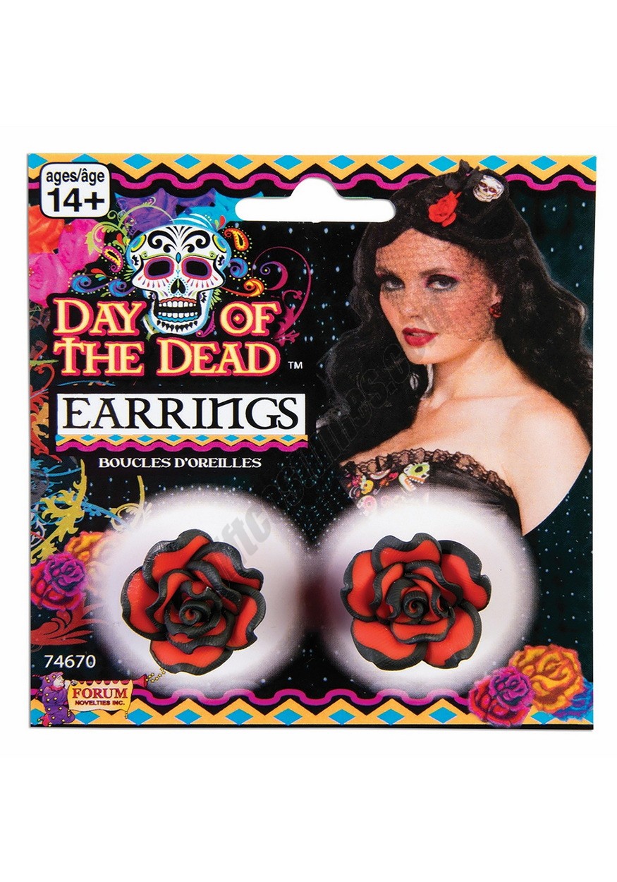 Day of the Dead Rose Women's Earrings Promotions - -0