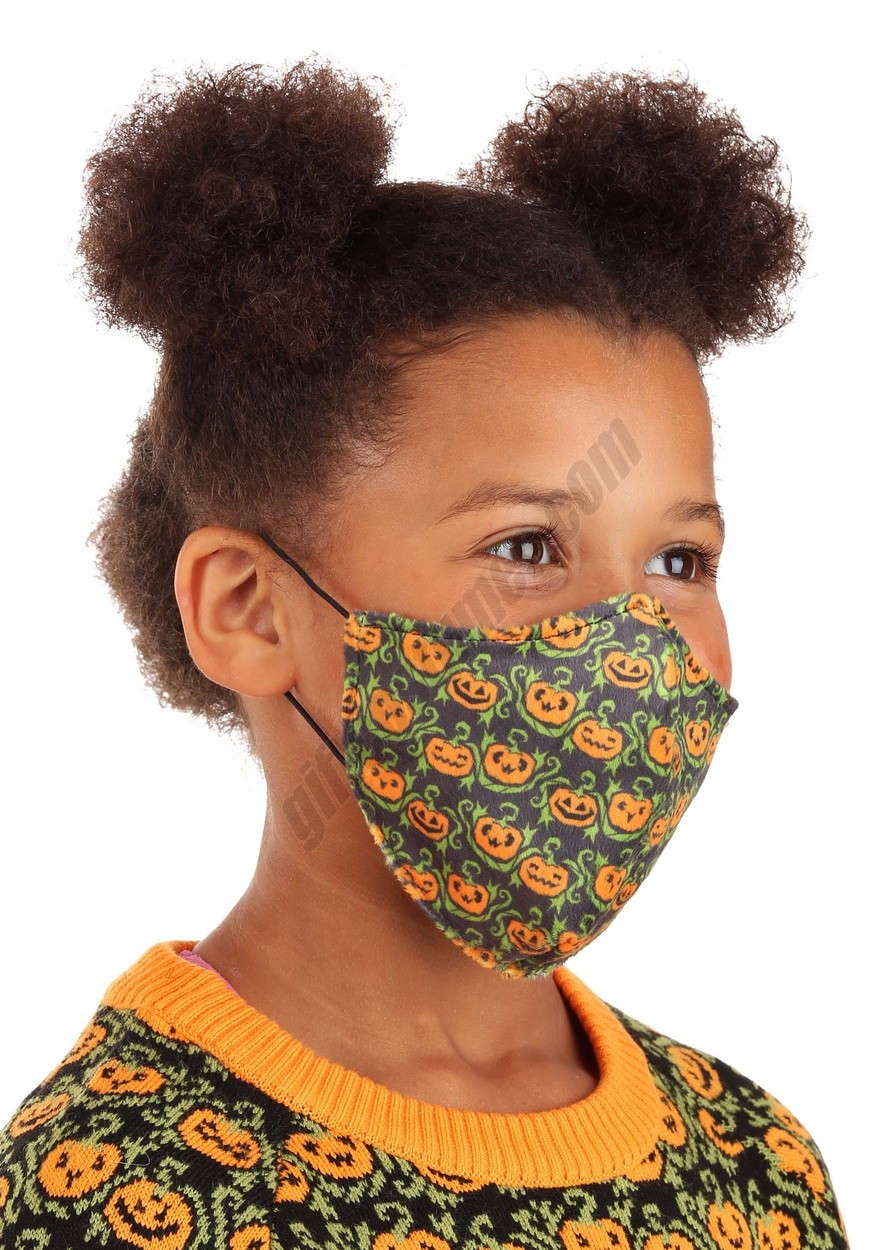 Kids Sublimated Pumpkins Face Mask Promotions - -2