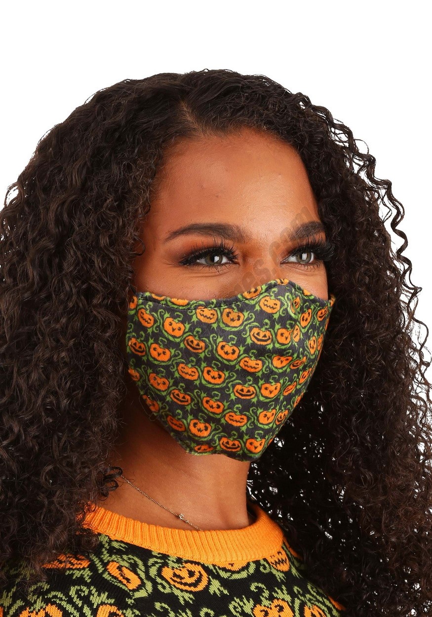 Pumpkins Pattern Sublimated Face Mask for Adults Promotions - -1