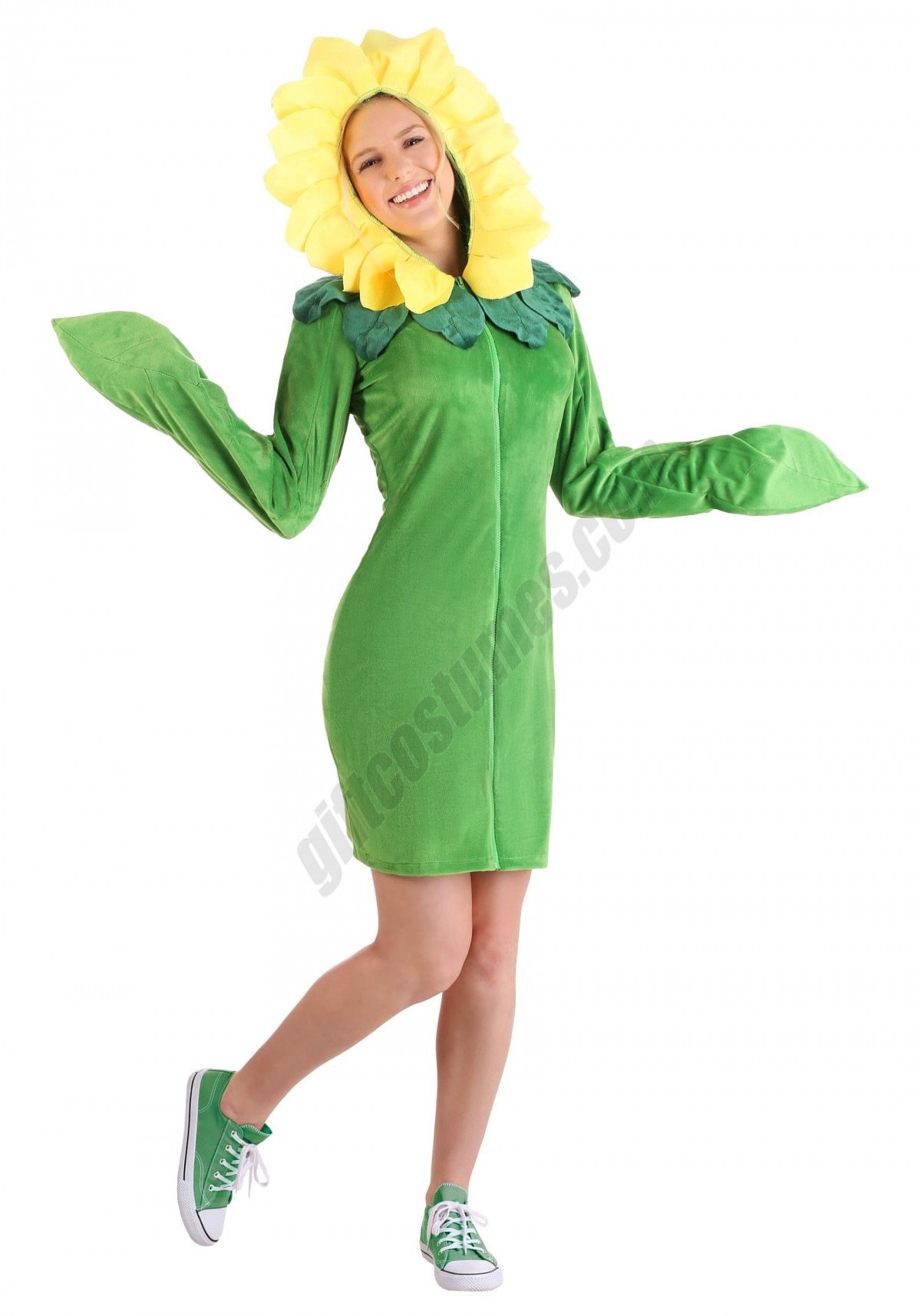 Women's Flower Hoodie Dress - -0