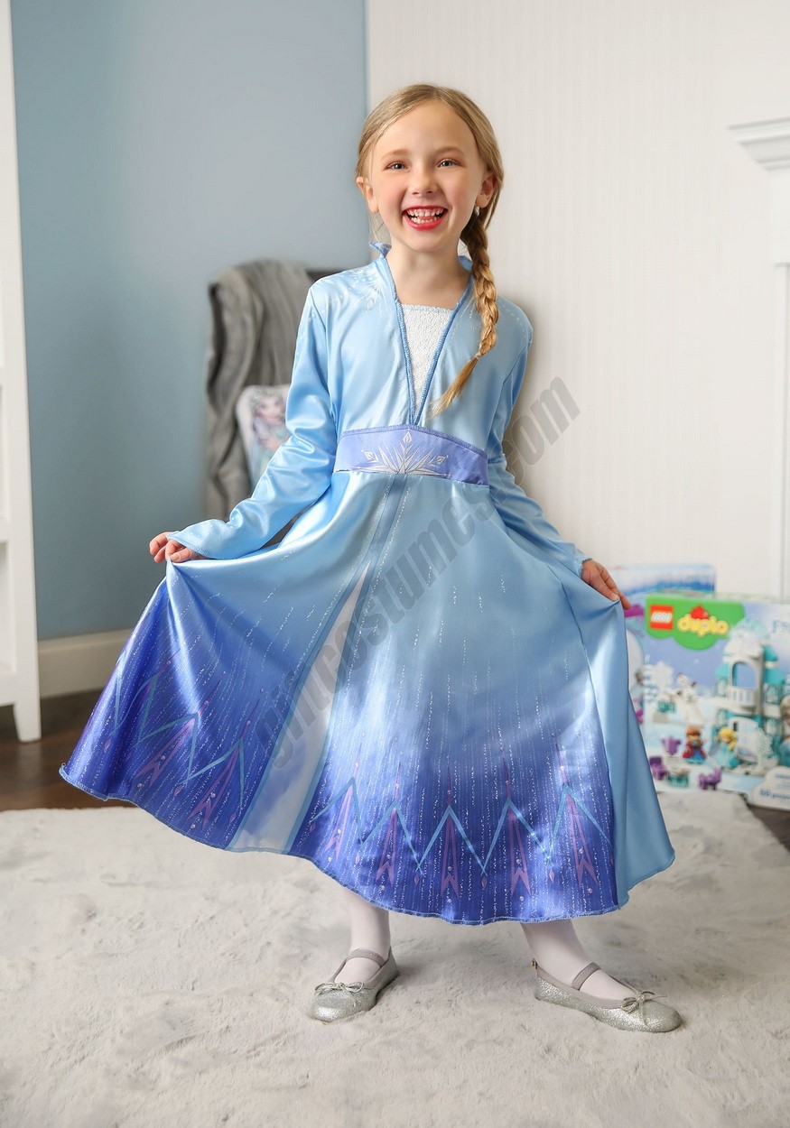 Deluxe Disney Frozen 2 Girls Elsa Costume Promotions - -1