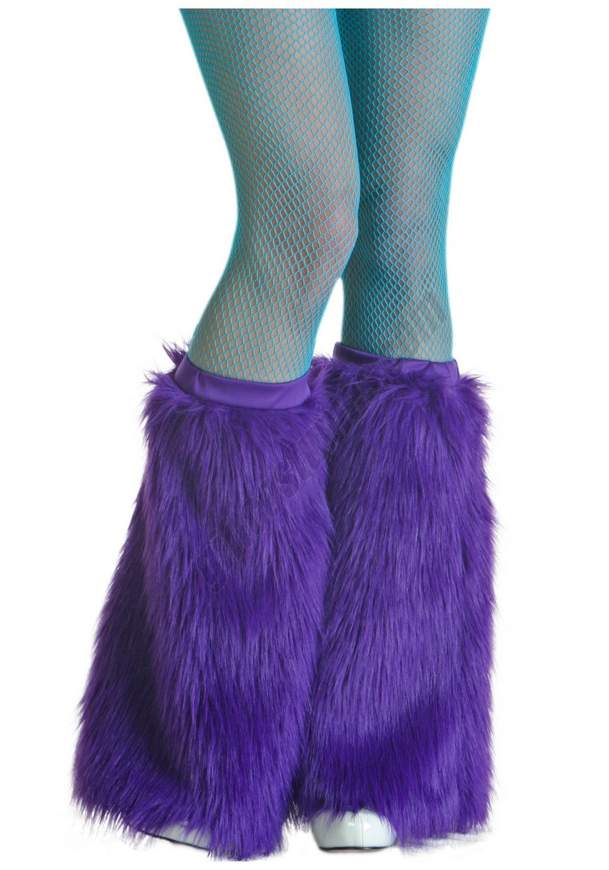 Adult Purple Furry Boot Covers Promotions - -0