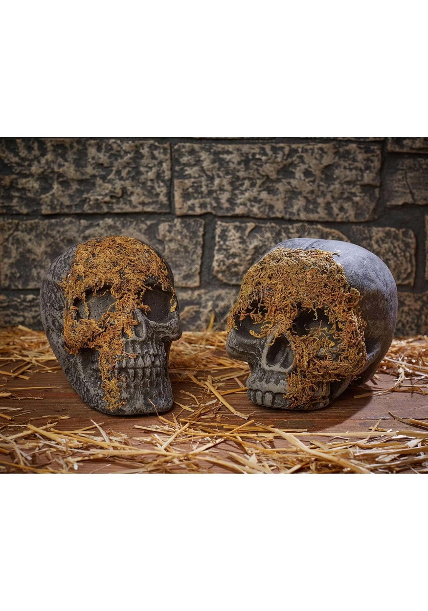 Moss Covered Skull Halloween Decoration Promotions - -0
