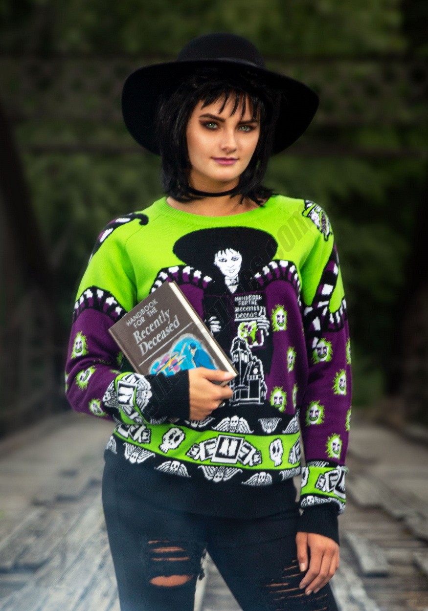 Beetlejuice Lydia Deetz Adult Halloween Sweater Promotions - -2