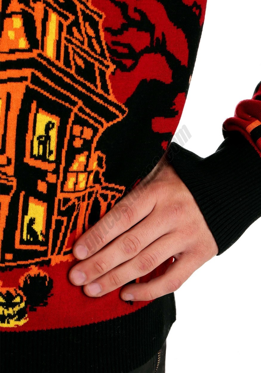 Haunted House Adult Halloween Sweater Promotions - -4