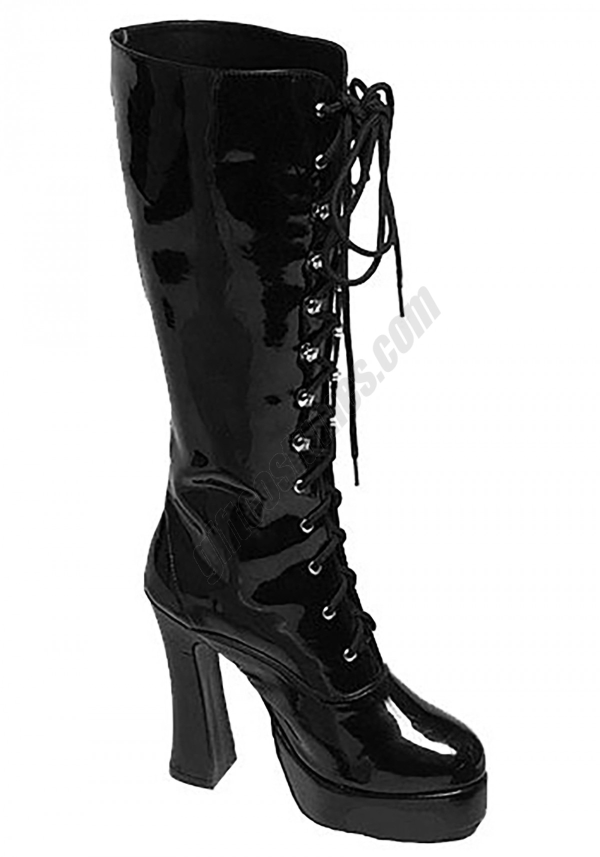 Sexy Black Faux Leather Knee High Boots Promotions - -0