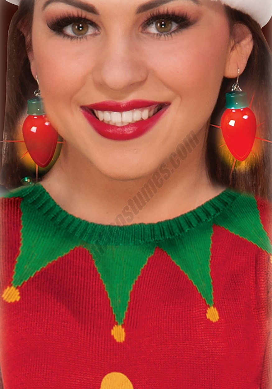 Light Up Christmas Bulb Earrings Promotions - -2