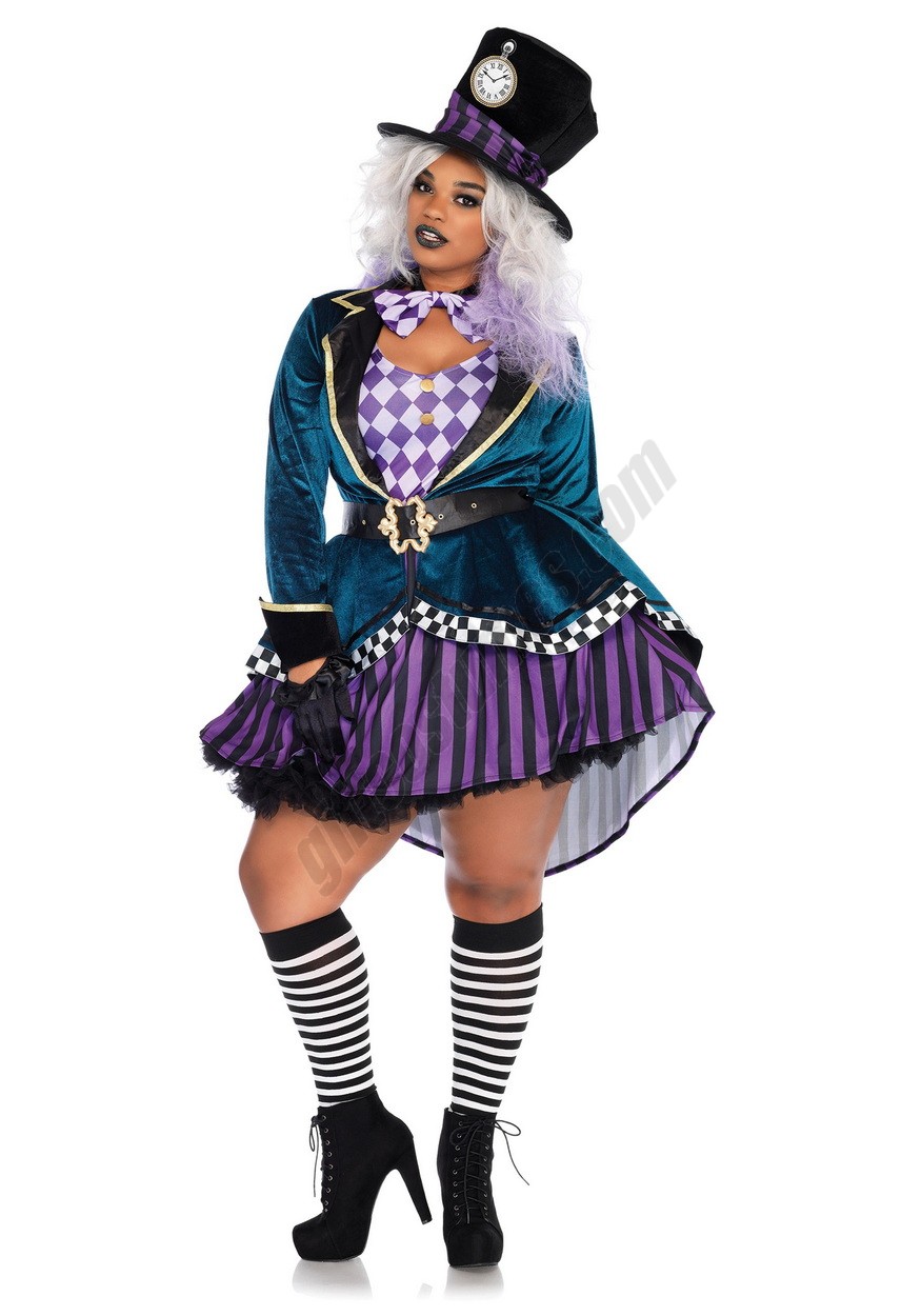 Plus Size Women's Delightful Mad Hatter Costume Promotions - -0