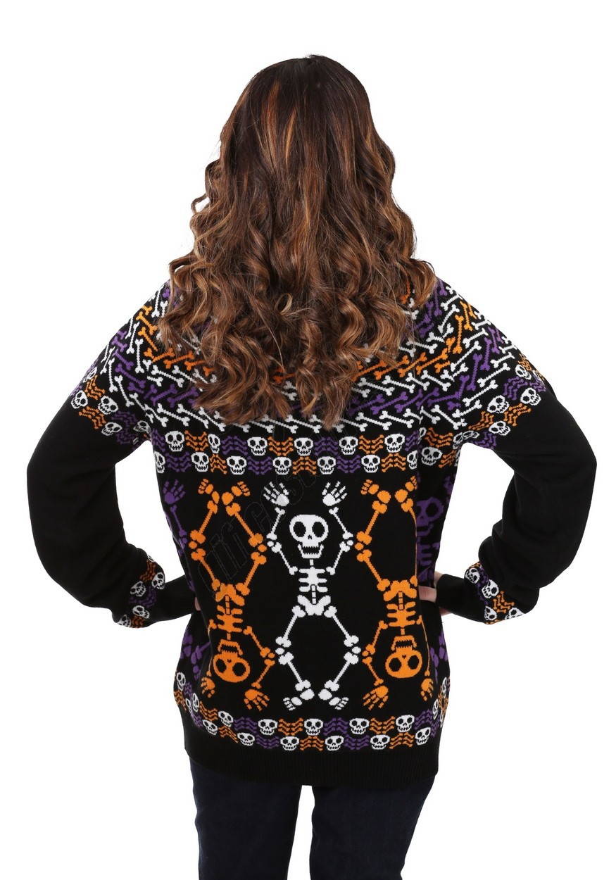 Day of the Dead Dancing Skeletons Halloween Adult Sweater Promotions - -3