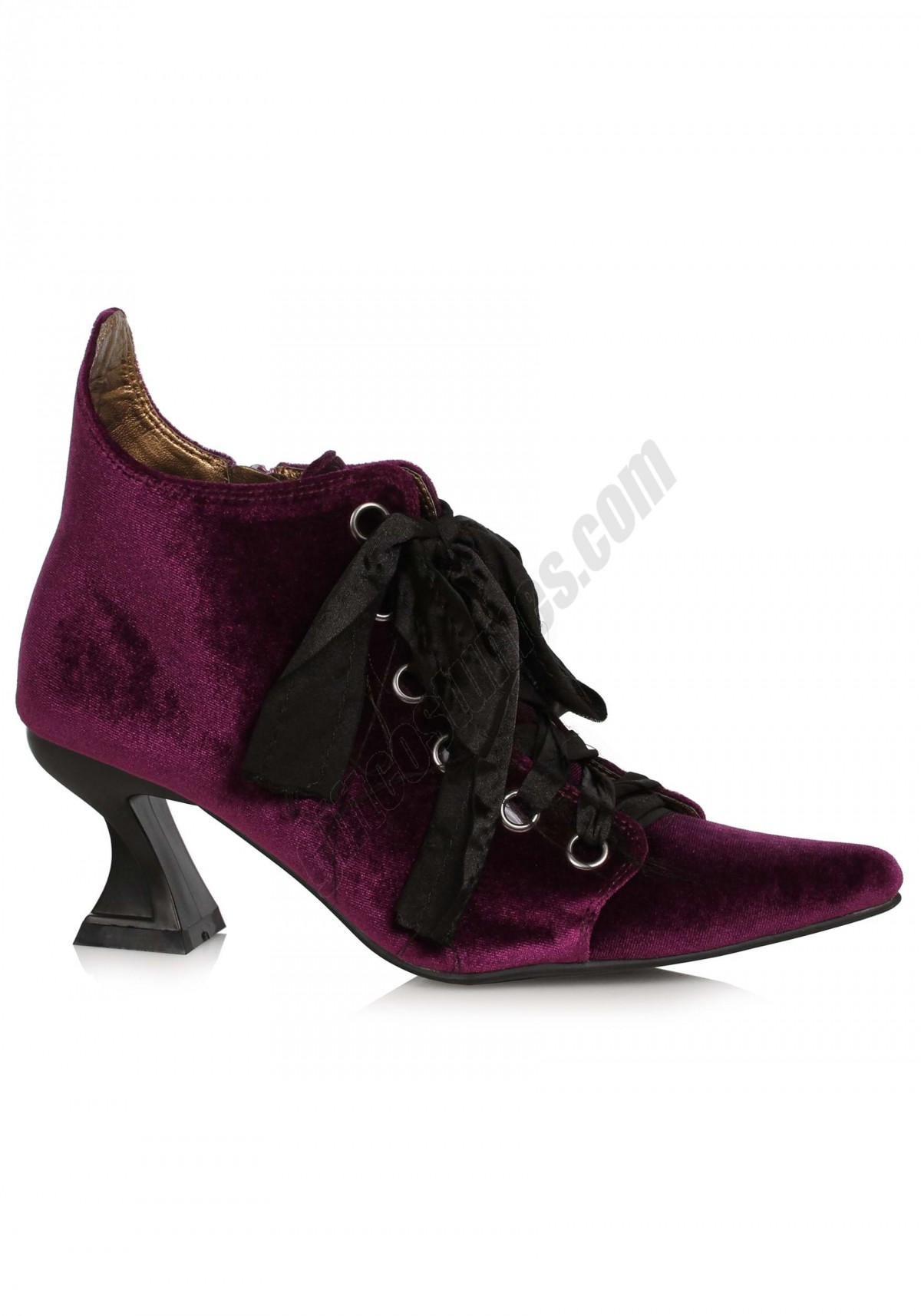 Purple Velvet Witch Bootie for Women Promotions - -0