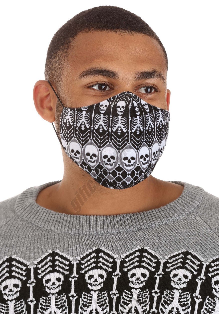 Skeletons Pattern Sublimated Face Mask for Adults Promotions - -3