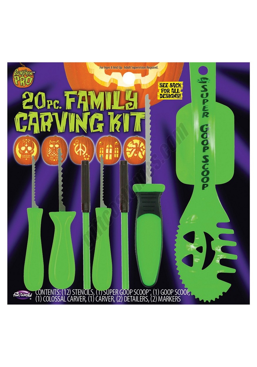 20 Piece Family Pumpkin Carving Kit Promotions - -0