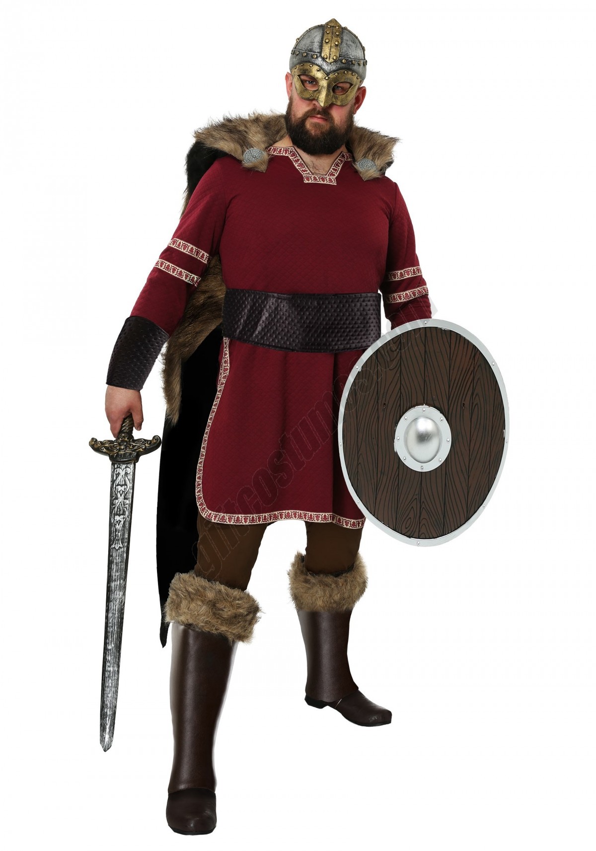 Men's Plus Size Burgundy Viking Promotions - -0