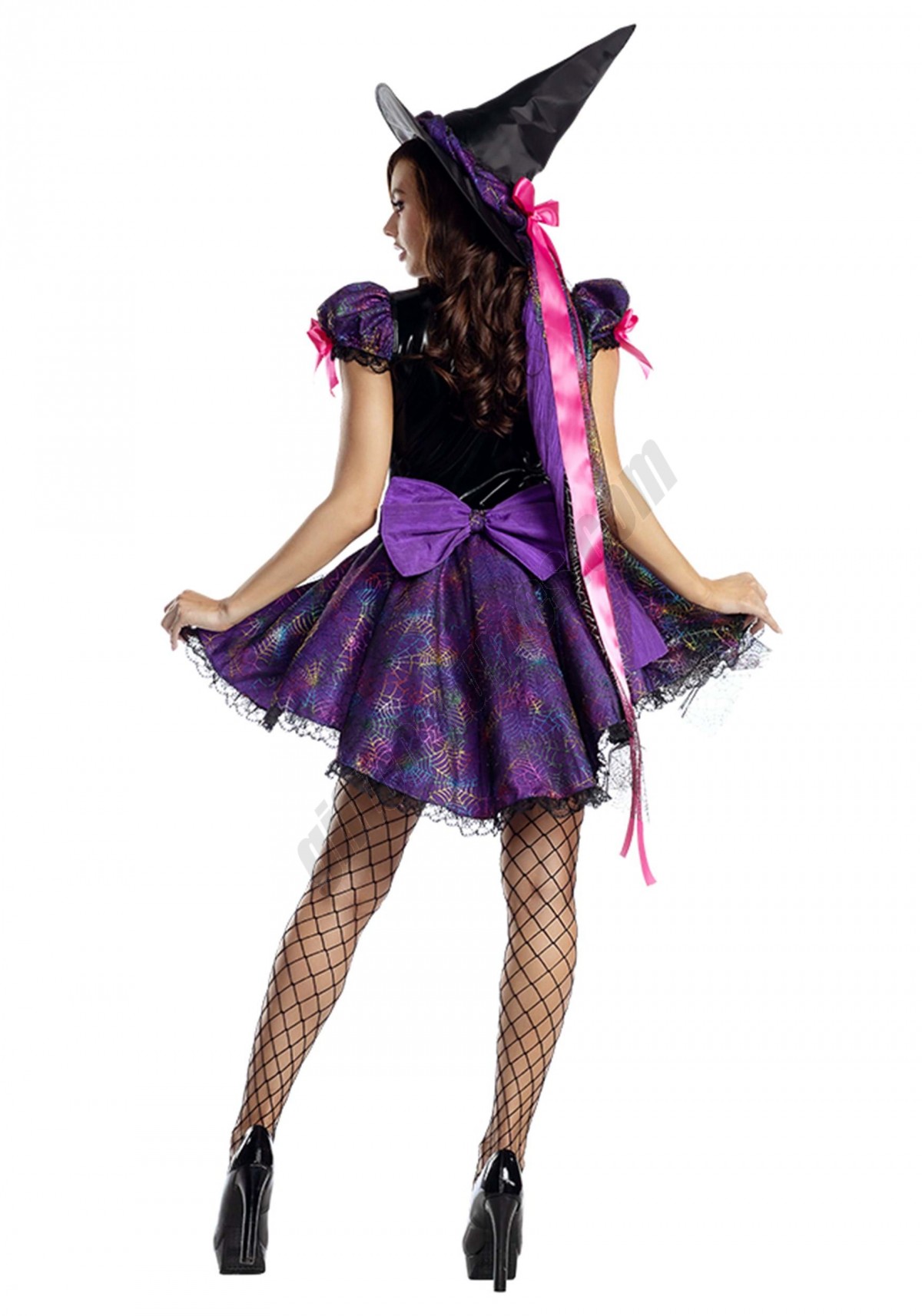 Purple Web Witch Costume for Women - -1