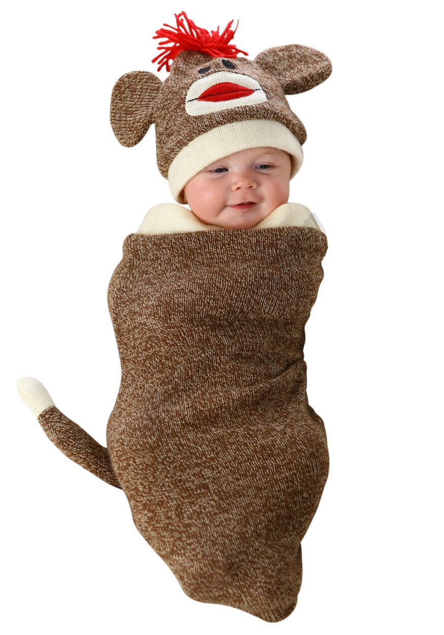 Sock Monkey Newborn Bunting Costume Promotions - -0