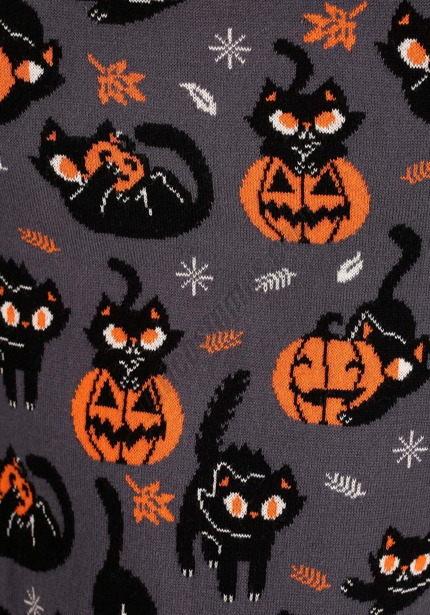 Adult Quirky Kitty Halloween Sweater Promotions - -7