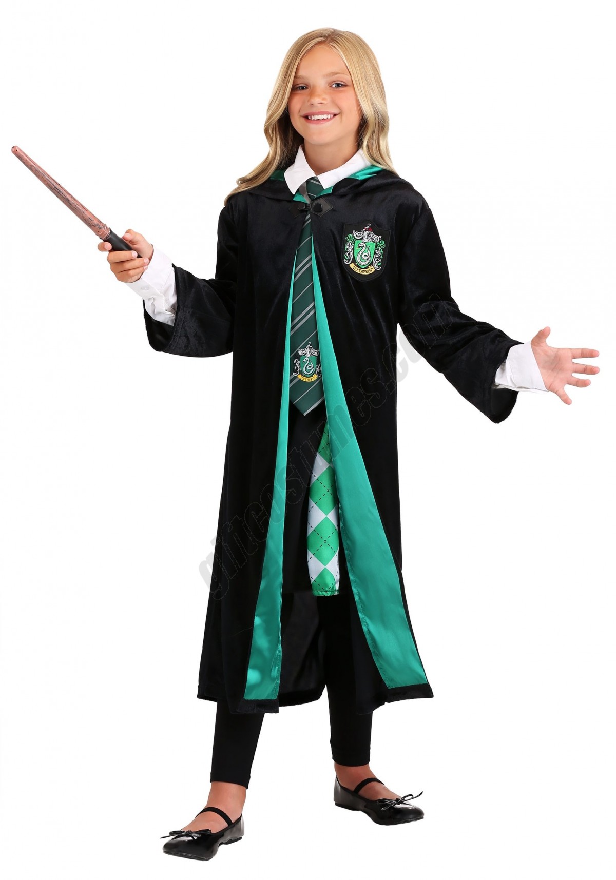 Harry Potter Kids Deluxe Slytherin Robe Costume Promotions - -1