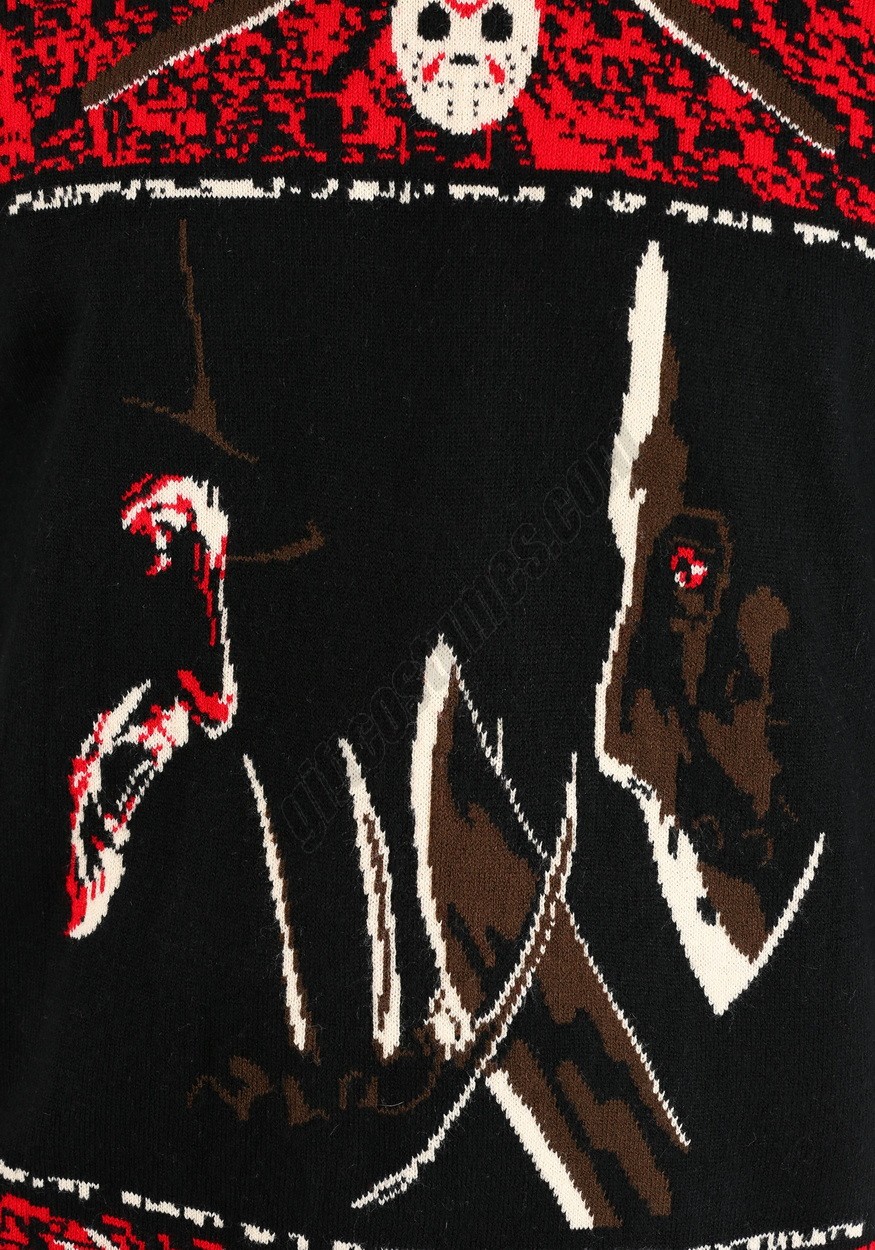 Adult Freddy vs Jason Halloween Sweater Promotions - -7
