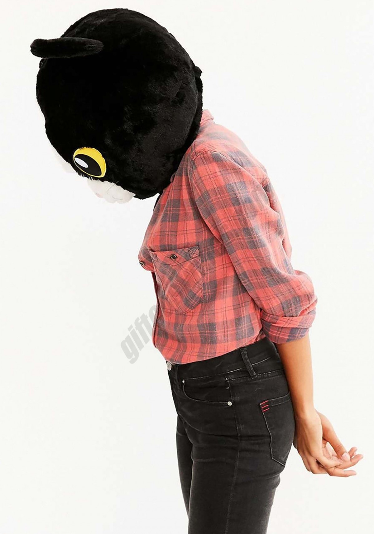 Adult Black Cat Mascot Head Mask Promotions - -2