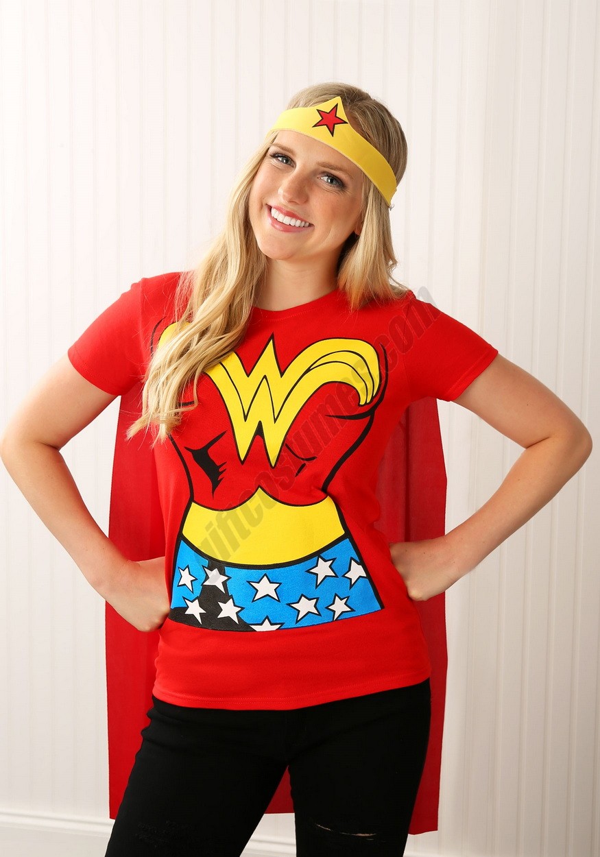 Wonder Woman T-Shirt Costume - Women's - -0