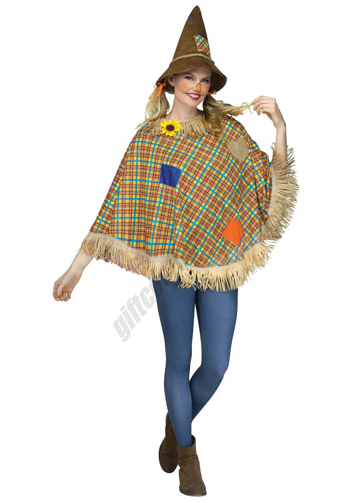 Adult Sweet Scarecrow Poncho - Women's - -0
