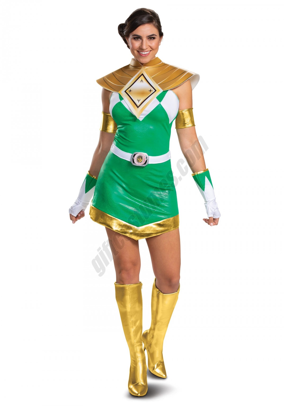 Women's Power Rangers Deluxe Green Ranger Costume - -1