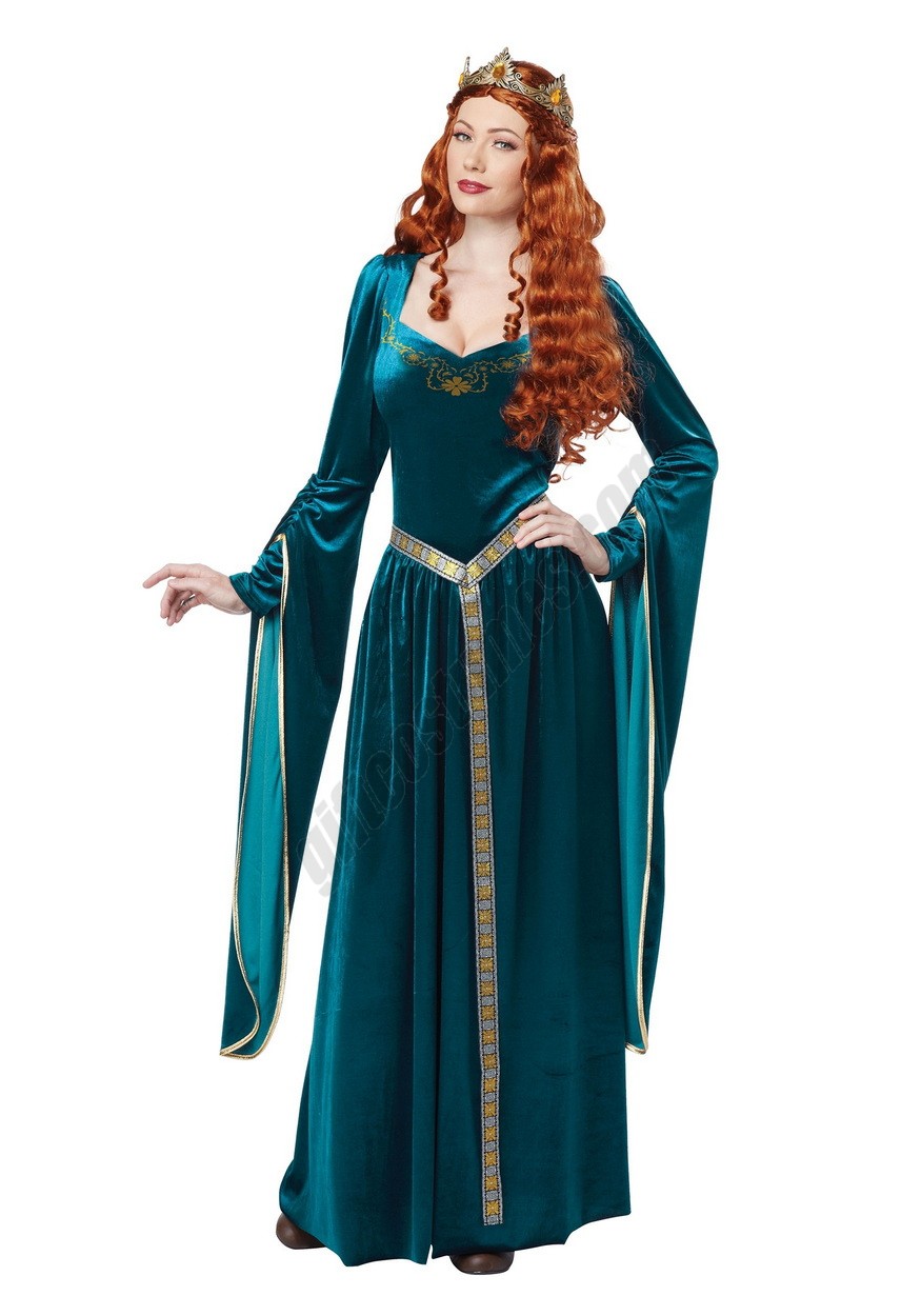 Women's Lady Guinevere Teal Costume - -0