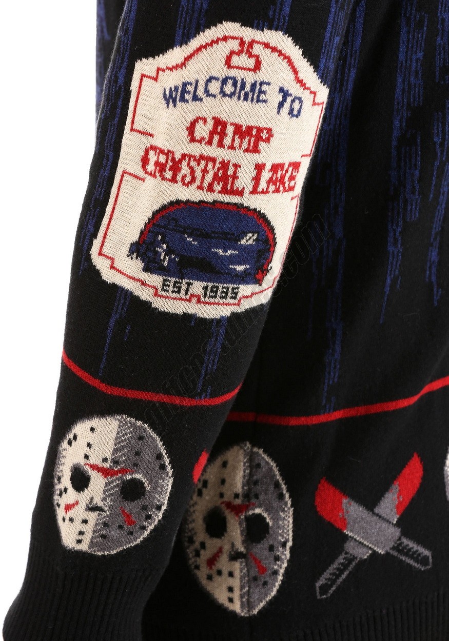Friday the 13th Camp Crystal Lake Adult Halloween Sweater Promotions - -6