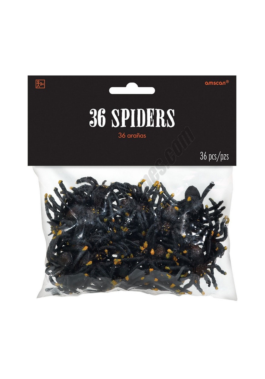 Bag of 36 Plastic Spiders Promotions - -0