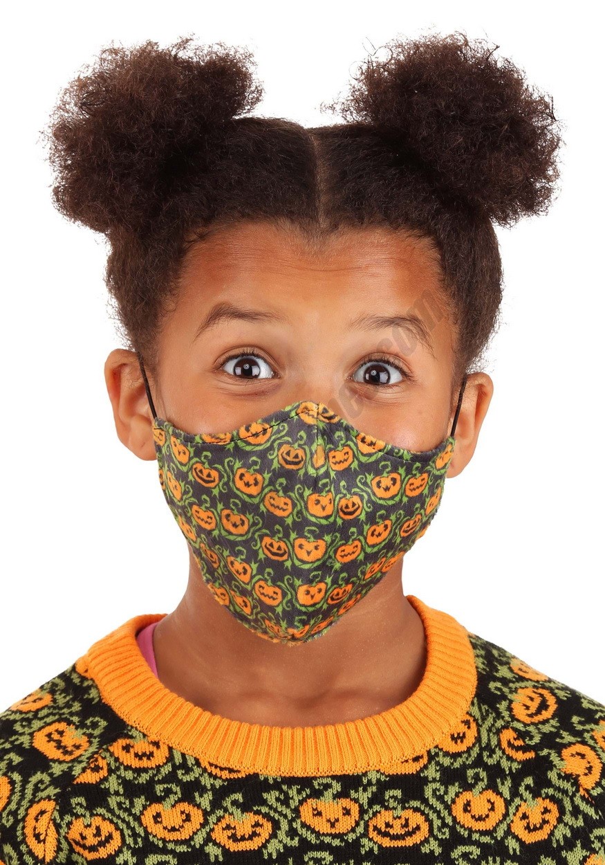 Kids Sublimated Pumpkins Face Mask Promotions - -0