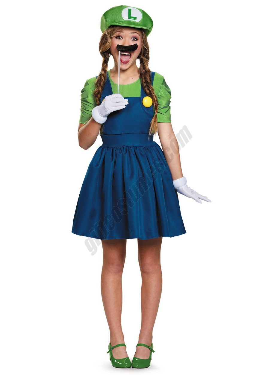Tween Luigi Skirt Costume Promotions - -1
