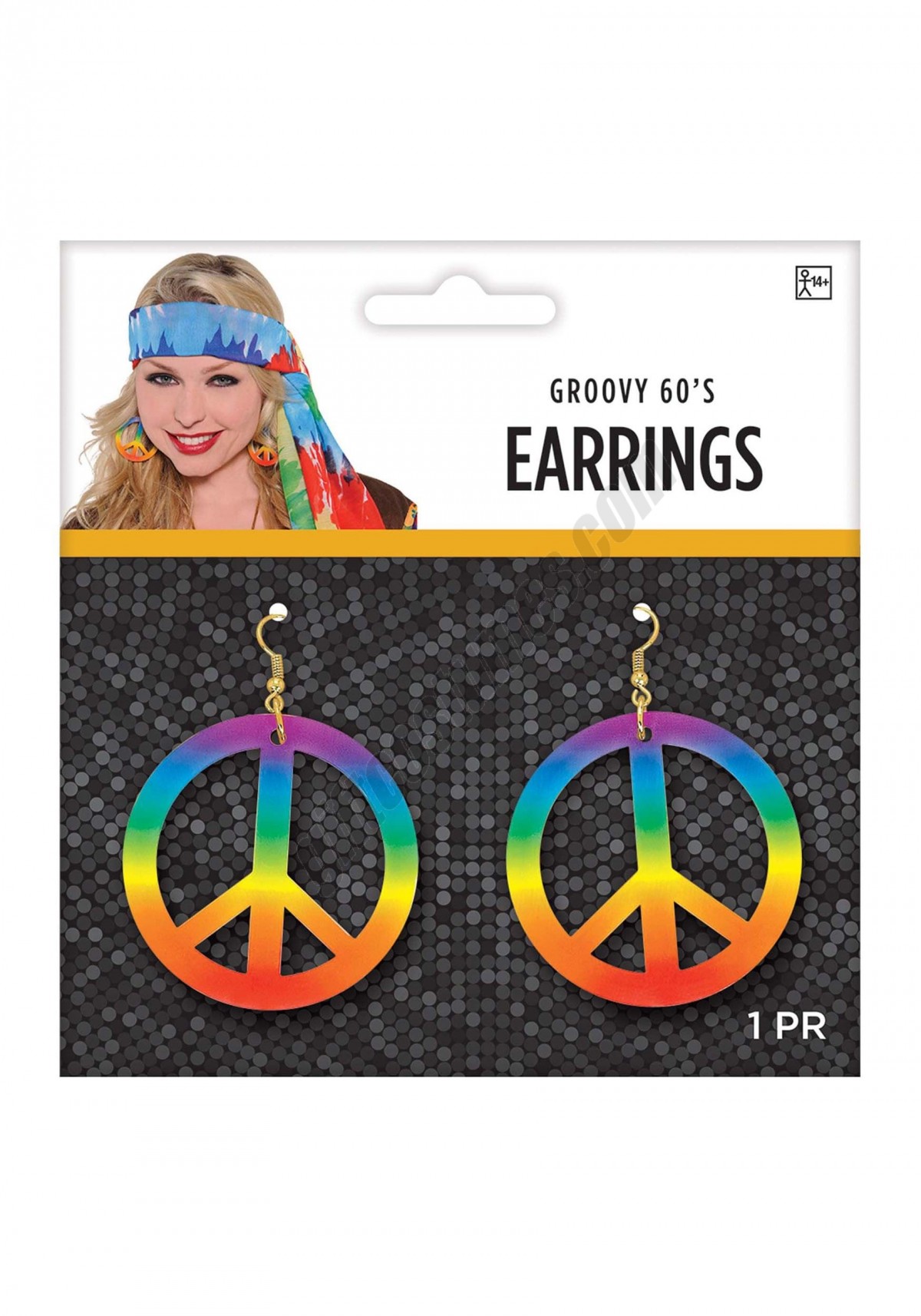 Tie Dye Peace Earrings Promotions - -0
