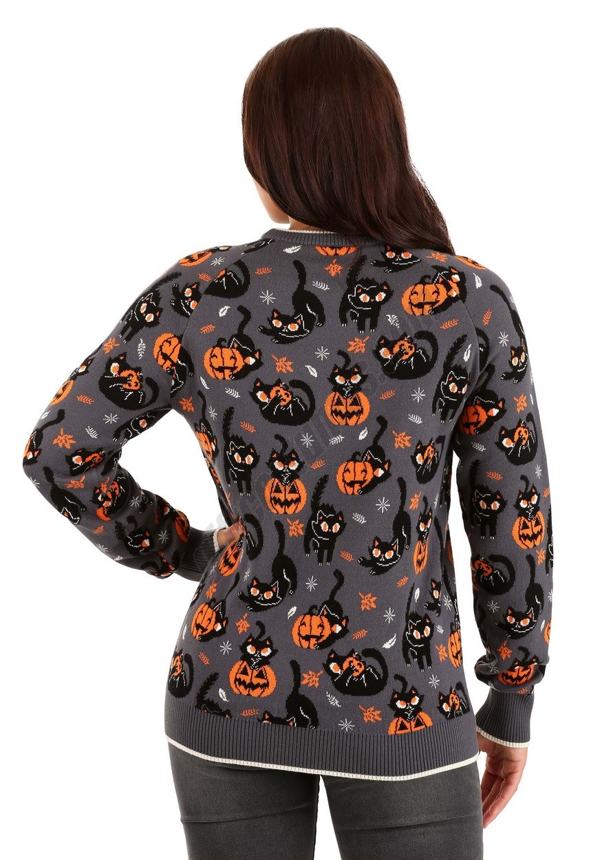 Adult Quirky Kitty Halloween Sweater Promotions - -3