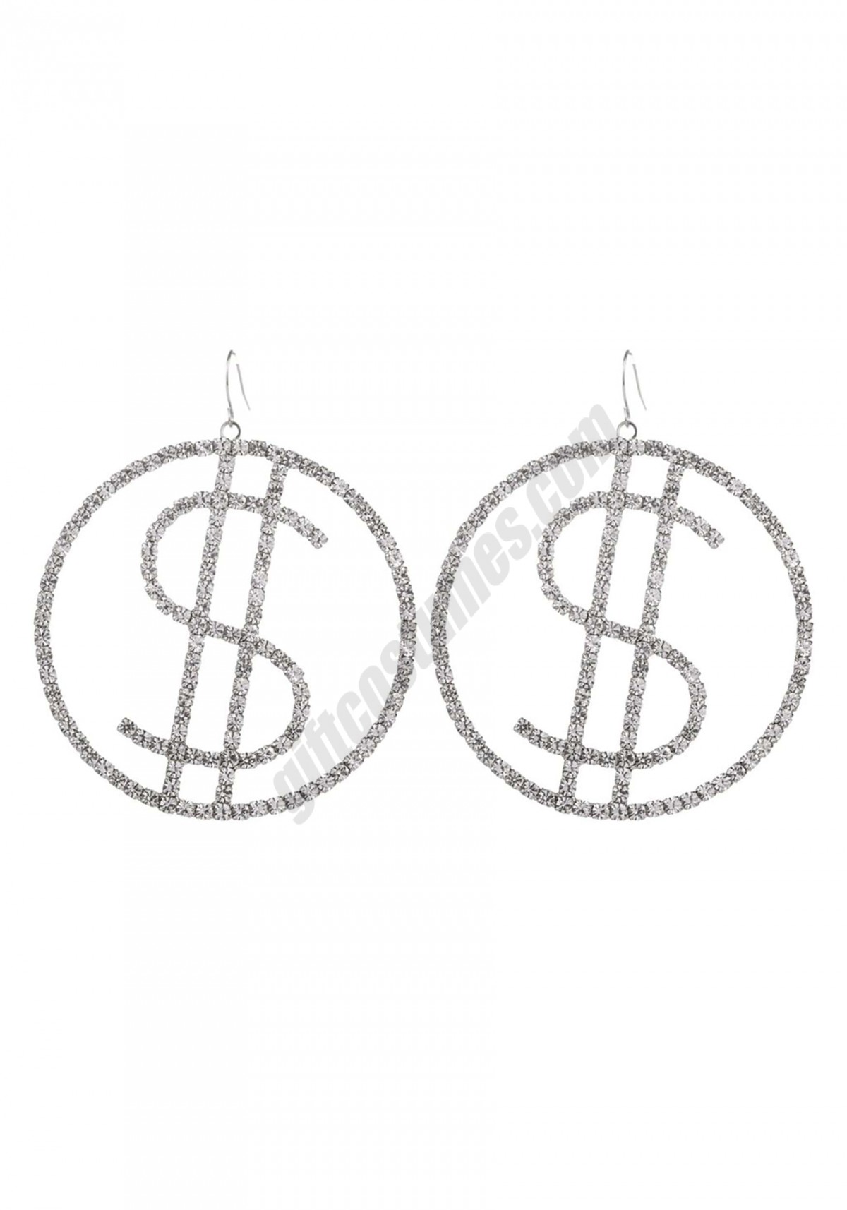 Dollar Sign Rhinestone Costume Earrings Promotions - -0